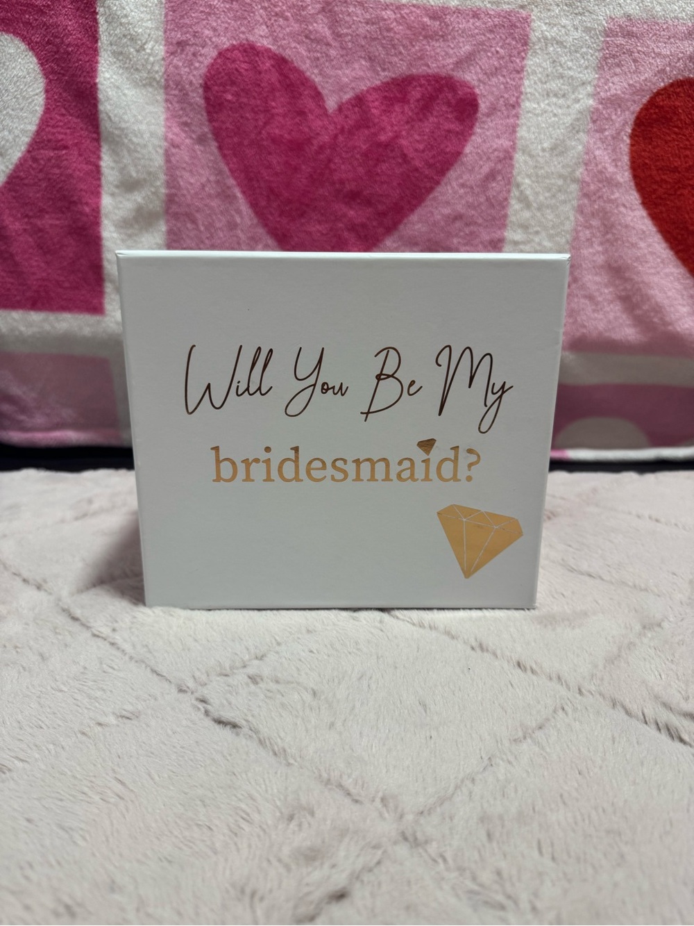 Bridesmaid Proposal Sign - White with Rose Gold Details
